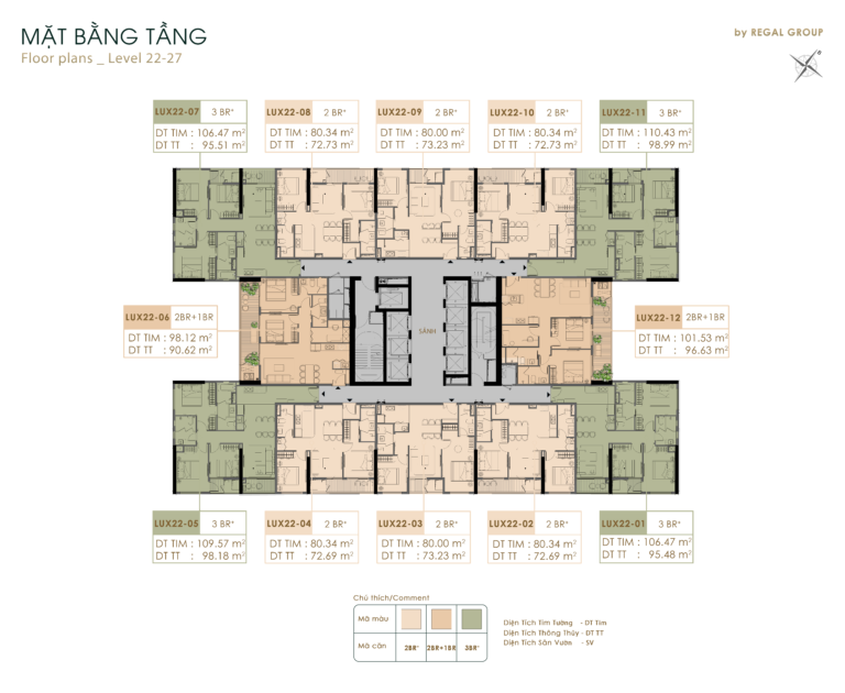 Mặt bằng dự án Regal Residence Luxury