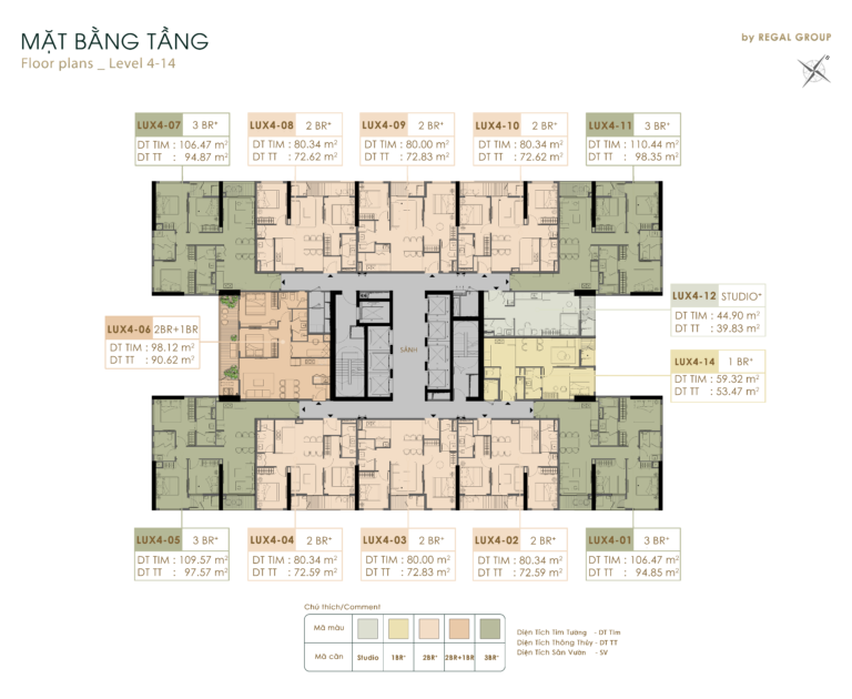 Mặt bằng dự án Regal Residence Luxury