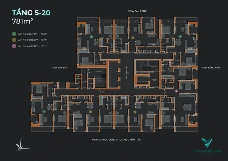 Mặt bằng dự án Vista Residence Da Nang